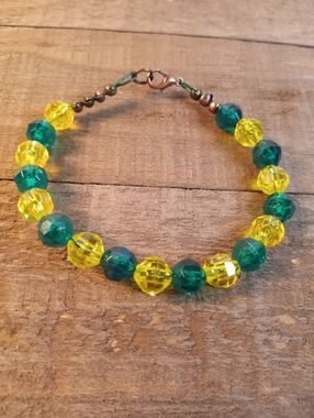 Green and Yellow Bejeweled bracelet